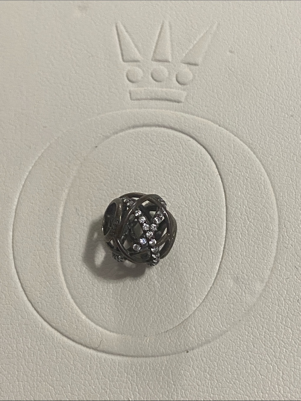 Retired Pandora Sparkling Lines Galaxy Clear Zirconia Silver Charm 791388CZ
